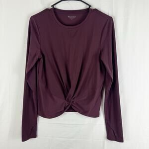Athleta Essence Twist Top Long Sleeve Shirt Antique Burgandy Women’s Small